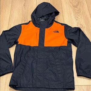 The North Face black and Bright Orange Hooded Jacket
